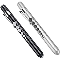 CAVN Diagnóstico Linterna medica Penlight (2 Piezas)- médico reutilizable de LED linterna con calibrador de pupilar para…
